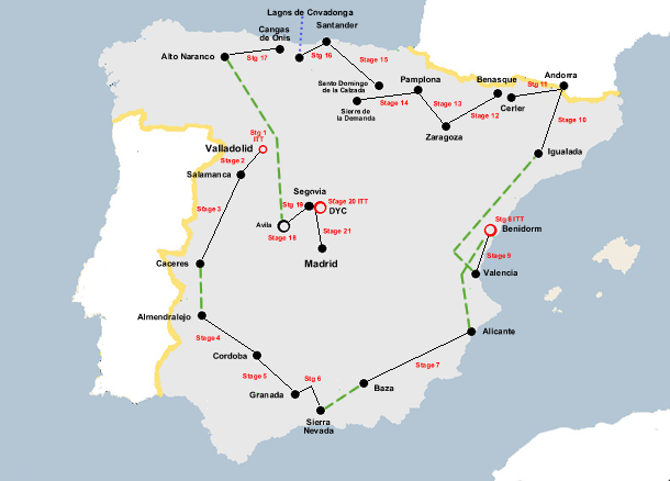 Vuelta a Espana 1994 Map